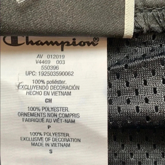 Champion Pullover Jacket Black Logo High Collar Size Small New - Picture 7 of 10